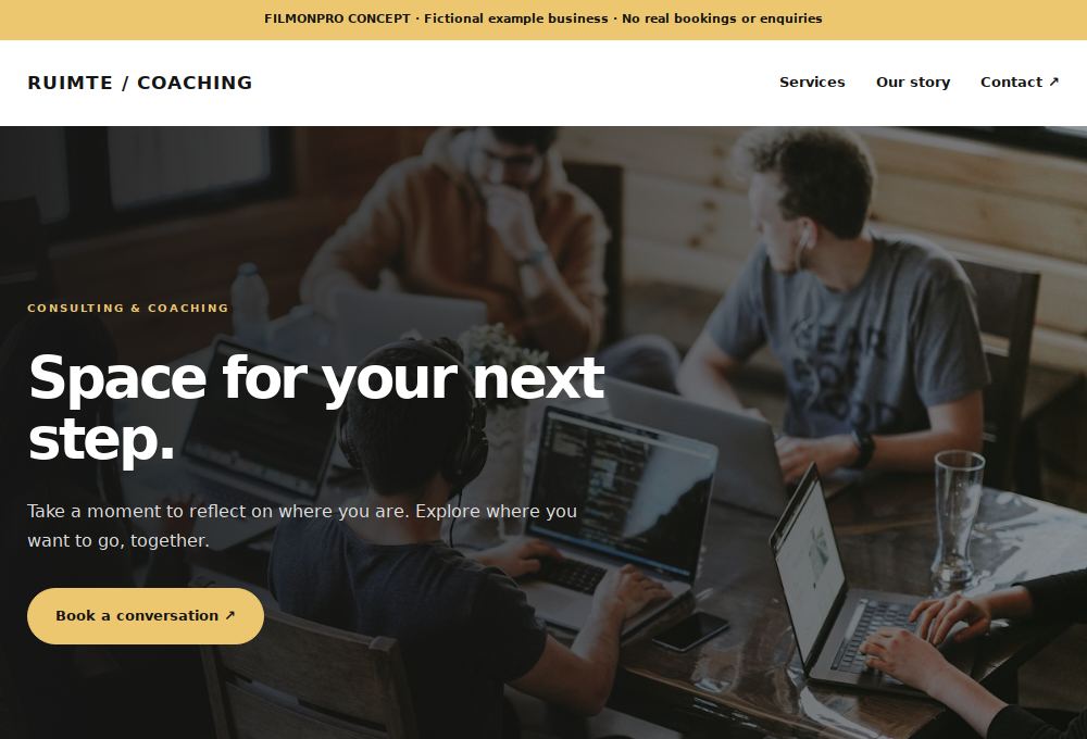 Website preview for the Consulting & coaching design concept
