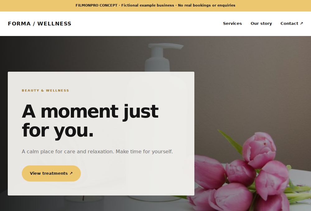 Beauty and wellness concept website preview